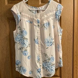 Candies size large floral blouse in light pink